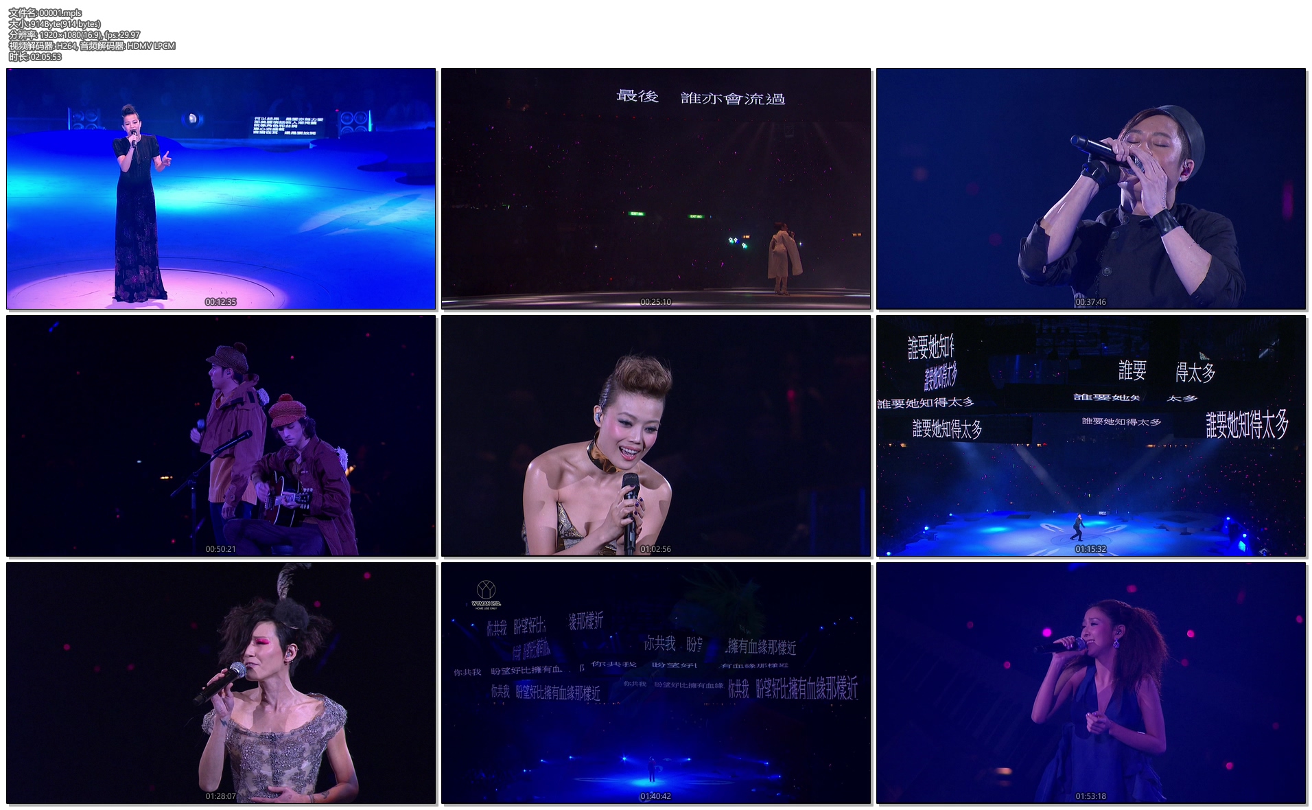 [蓝光原盘] 黄伟文作品展 演唱会2012 [半个香港乐坛 超过40个歌手 18年名曲尽出] 《BDMV 3碟115.52G》