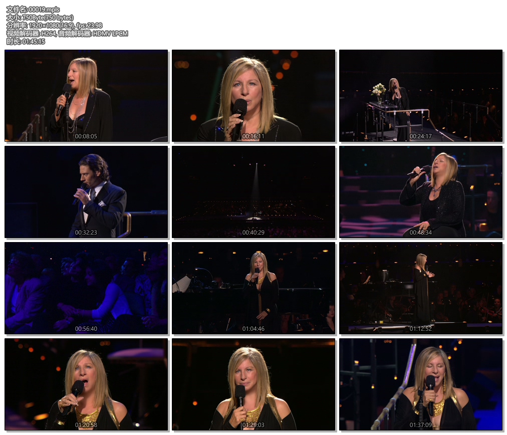 芭芭拉·史翠珊 Barbra Streisand: Live in Concert 2006年现场演唱会《ISO 41.25G》蓝光原盘插图(2)