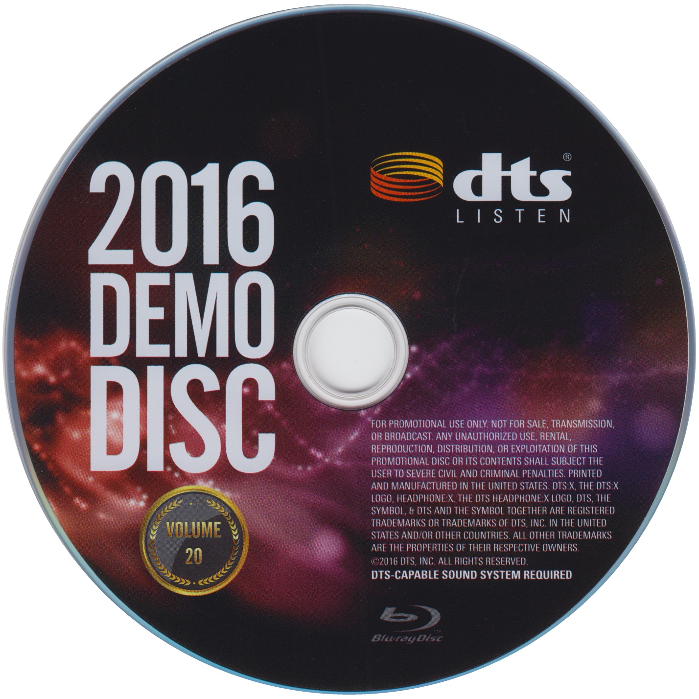 DTS蓝光演示碟 2016 DTS Demo Disc Vol.20 DTS-X DTS-HDMA 7.1-