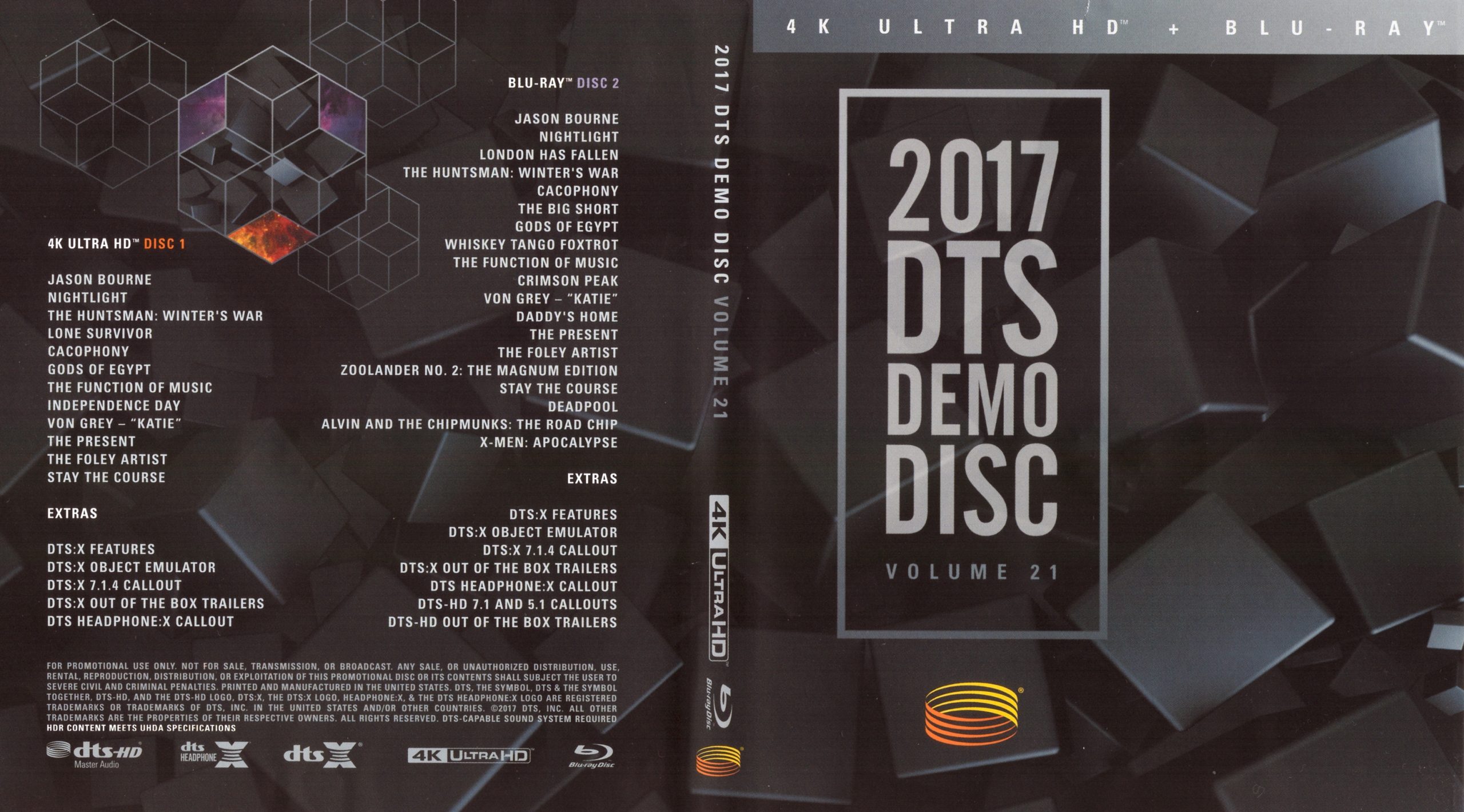 DTS蓝光演示碟 2017 4K UHD DTS Demo Disc Vol.21 H.265 4KUltraHD DTS-X DTS-HDMA 7.1